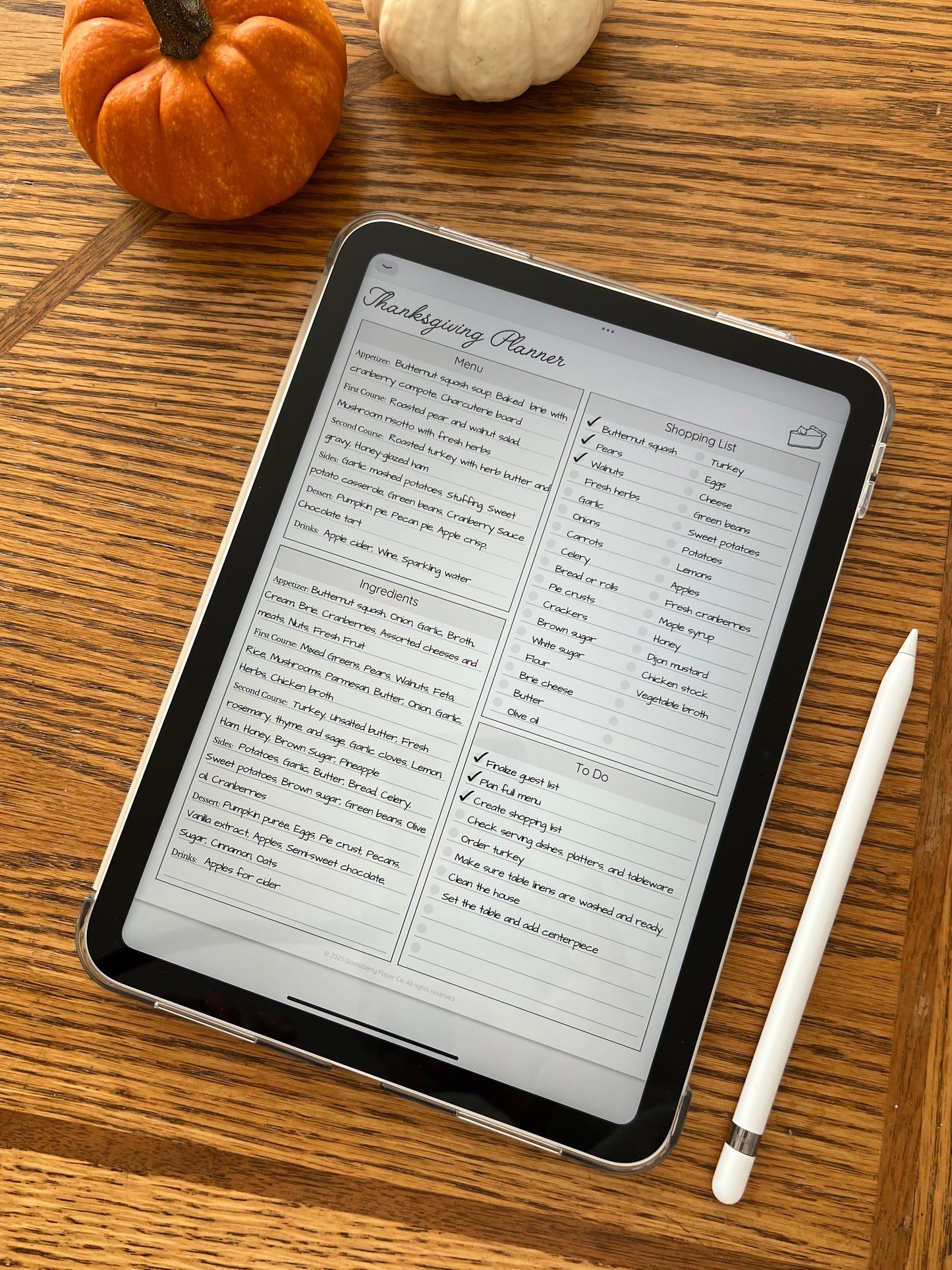 Thanksgiving Planner Printable